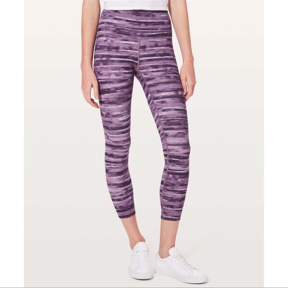 Lululemon Wunder Under High Rise 7/8 Tight Shadowed Smoked Mulberry